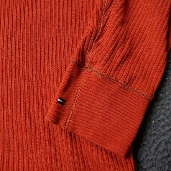 Tommy Hilfiger Ribbed Sweater Orange Mens L Large - Picture 4 of 8